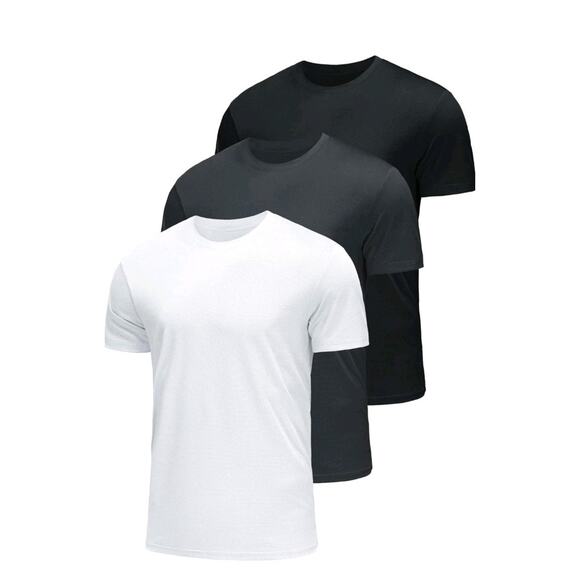 3 Pack Men's T-Shirts Dry Fit Gym Shirts Moisture Wicking Men Workout Sz Large - Picture 1 of 7